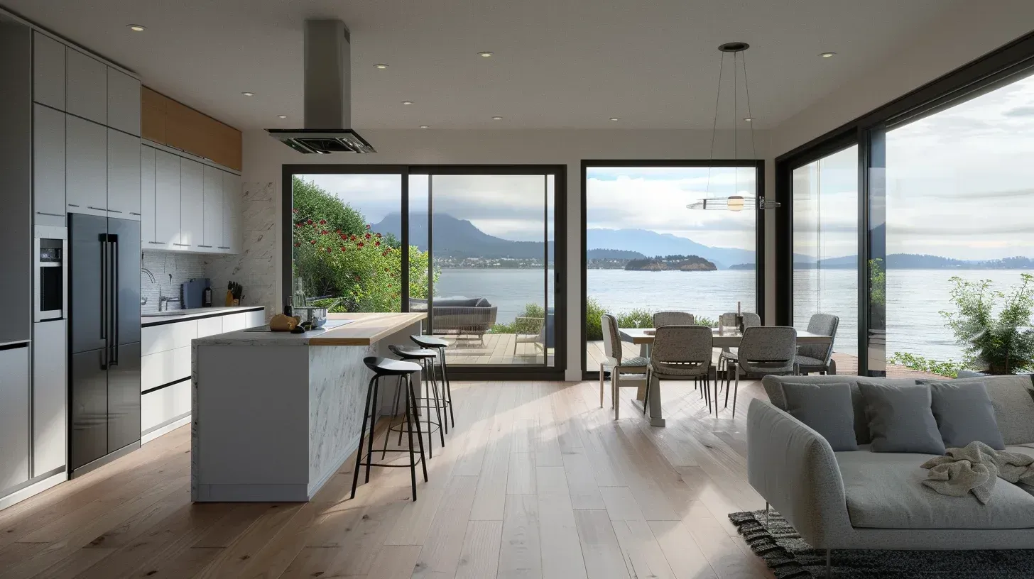 Vancouver kitchen renovation project displaying granite island seating area, hardwood flooring, tile backsplash, and modern cabinetry installation.
Contemporary kitchen remodeling Vancouver BC with quartz slab surfaces, recessed lighting, open-concept design, and professional remodeling services.
High-quality Vancouver kitchen renovation with marble countertops, custom cabinetry, tile flooring installation, and full-service design-build expertise.
Professional Vancouver kitchen remodeling featuring quartz island construction, cabinet installation, backsplash upgrade, hardwood flooring, and complete kitchen transformation.