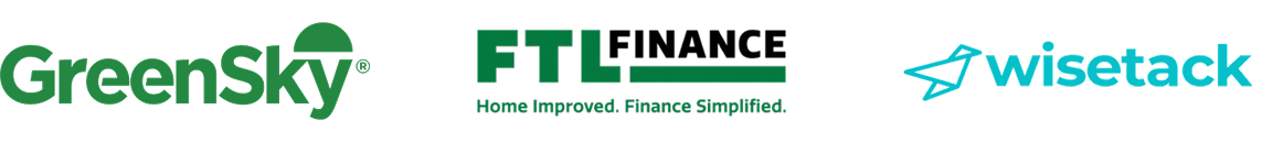 Logos for GreenSky, FTL Finance, and wisetack.