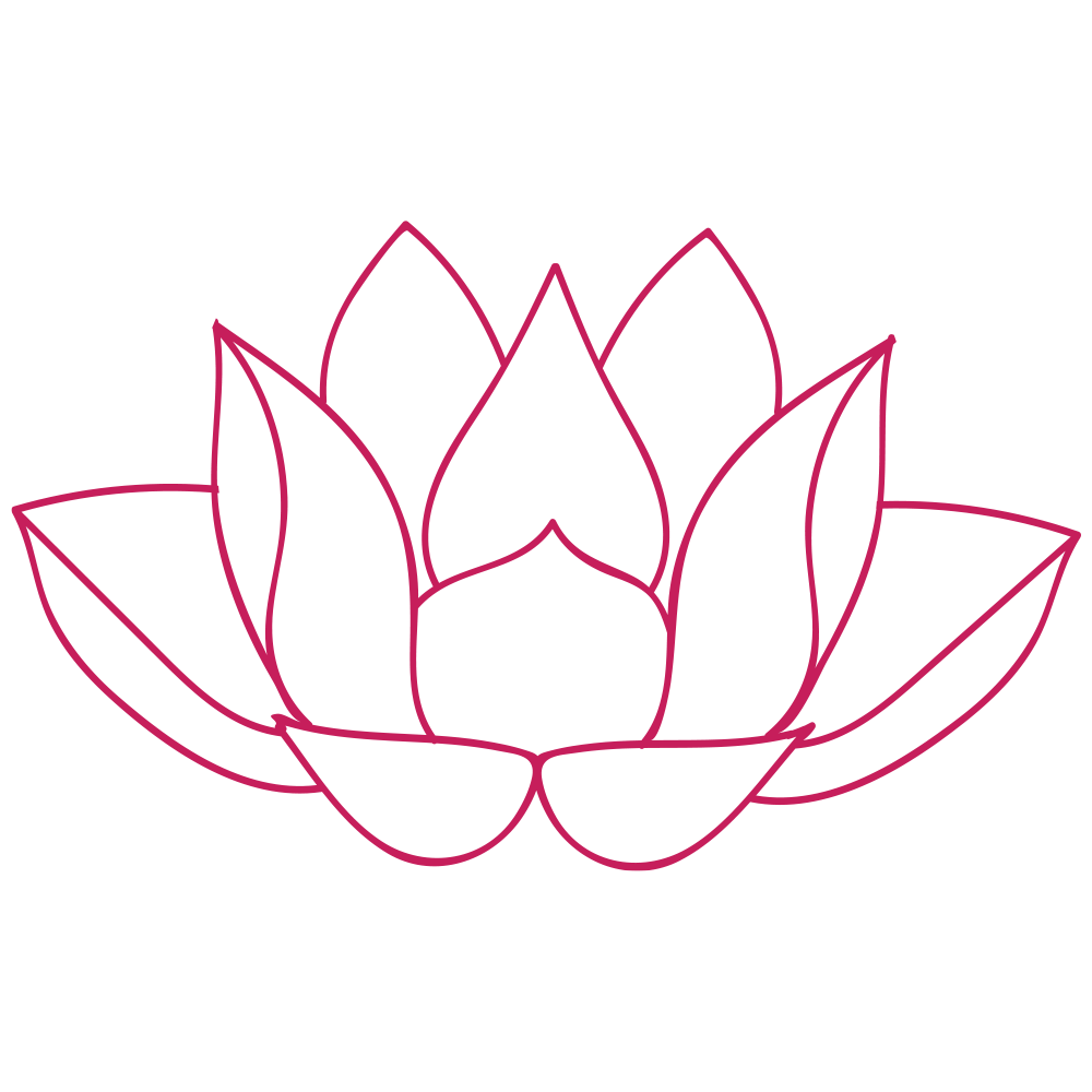 Pink lotus flower outline.