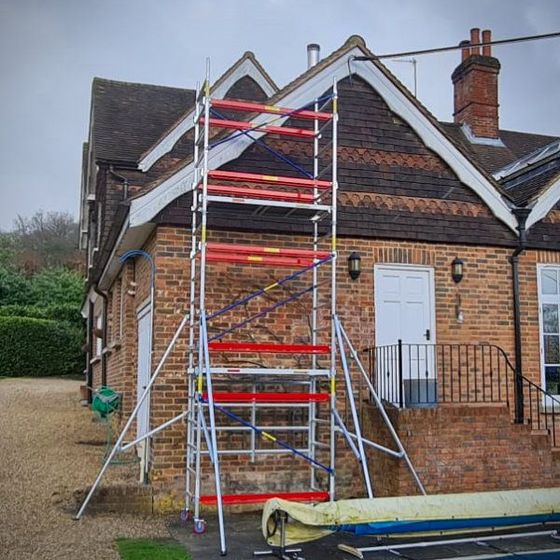 For outdoor maintenance we have our own scaffold tower