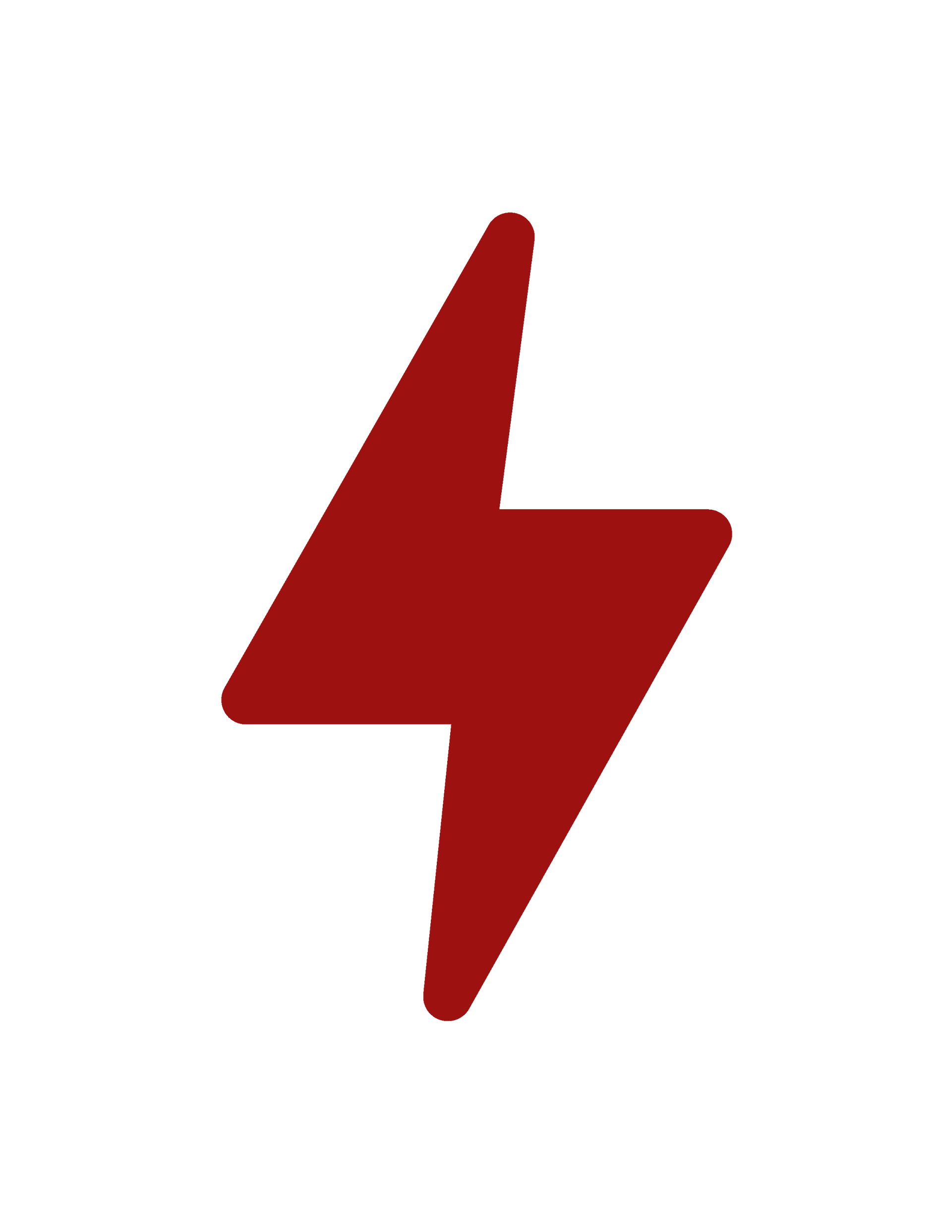 A red lightning bolt icon on a white background.