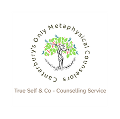 Logo for Canterbury's Only Metaphysical Counselors. Circular design with a tree and text.