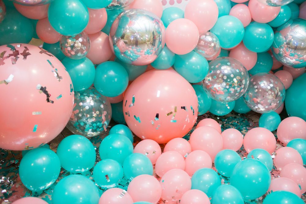 Pink and Mint Balloons Creating a Festive Atmosphere — Event Hire in Wodonga, NSW