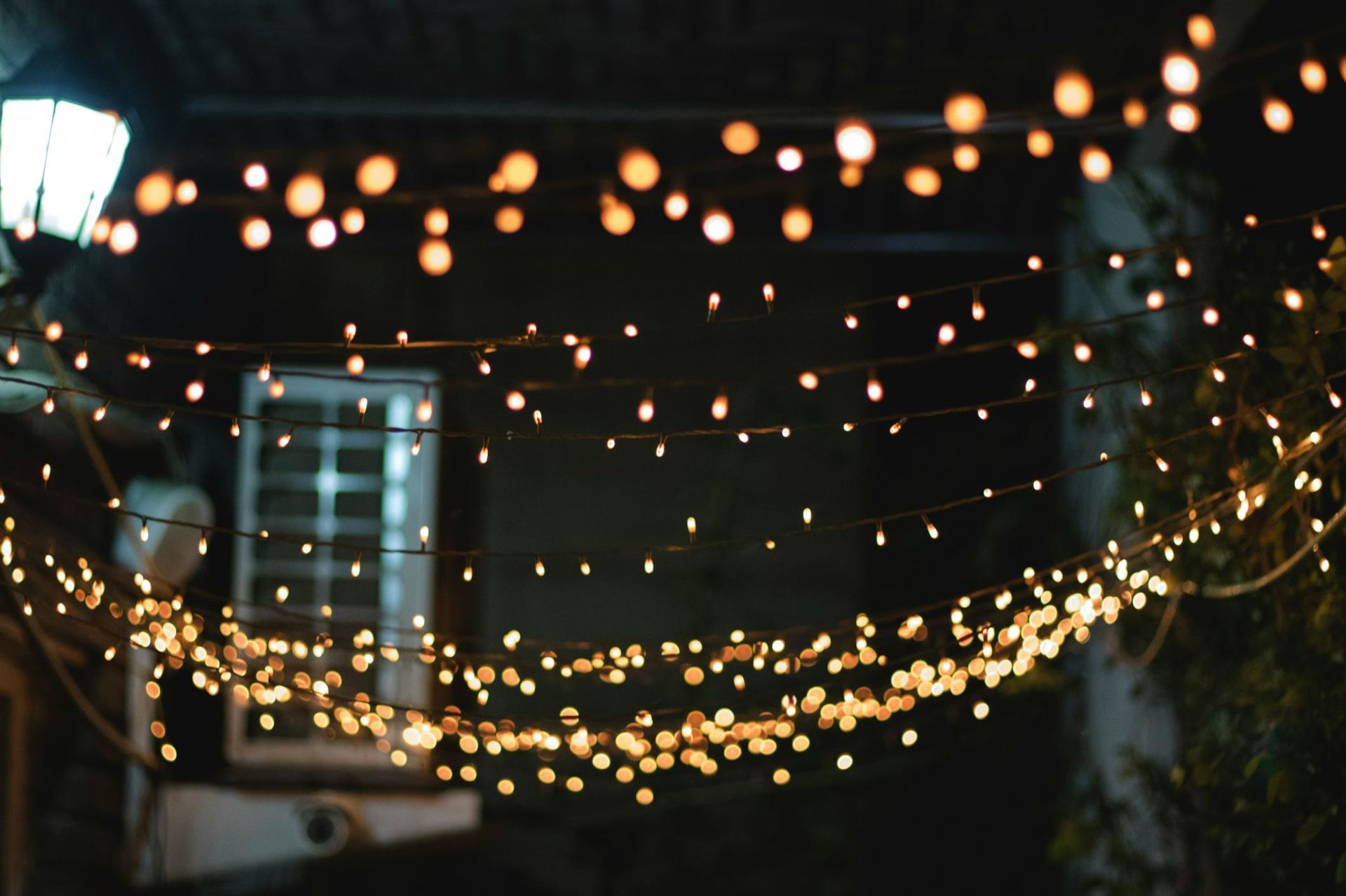 Decorative Lighting in Open Night Space — Event Hire in Wodonga, NSW