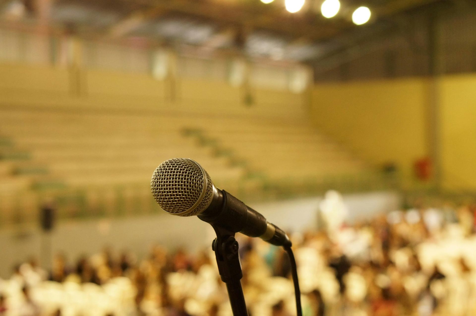 A Microphone is Placed in Front of a Crowd of People — Event Hire in Albury, NSW