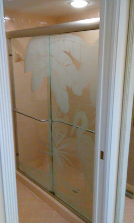 BYPASS WITH PALM TREE ETCHING 092616 — Glass and Mirror in Tarpon Springs, FL