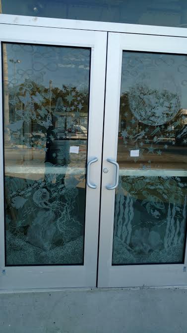 ART SCHOOL SAND BLASTED DOORS 020817 — Glass and Mirror in Tarpon Springs, FL