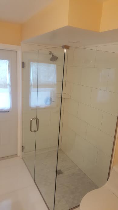 90° SHOWER WITH BRUSHED 061417 — Glass and Mirror in Tarpon Springs, FL