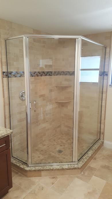 NEO ANGLE FRAMED SHOWER 042817 — Glass and Mirror in Tarpon Springs, FL