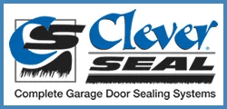 A logo for clover seal complete garage door sealing systems