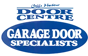 A blue sign that says door centre garage door specialists