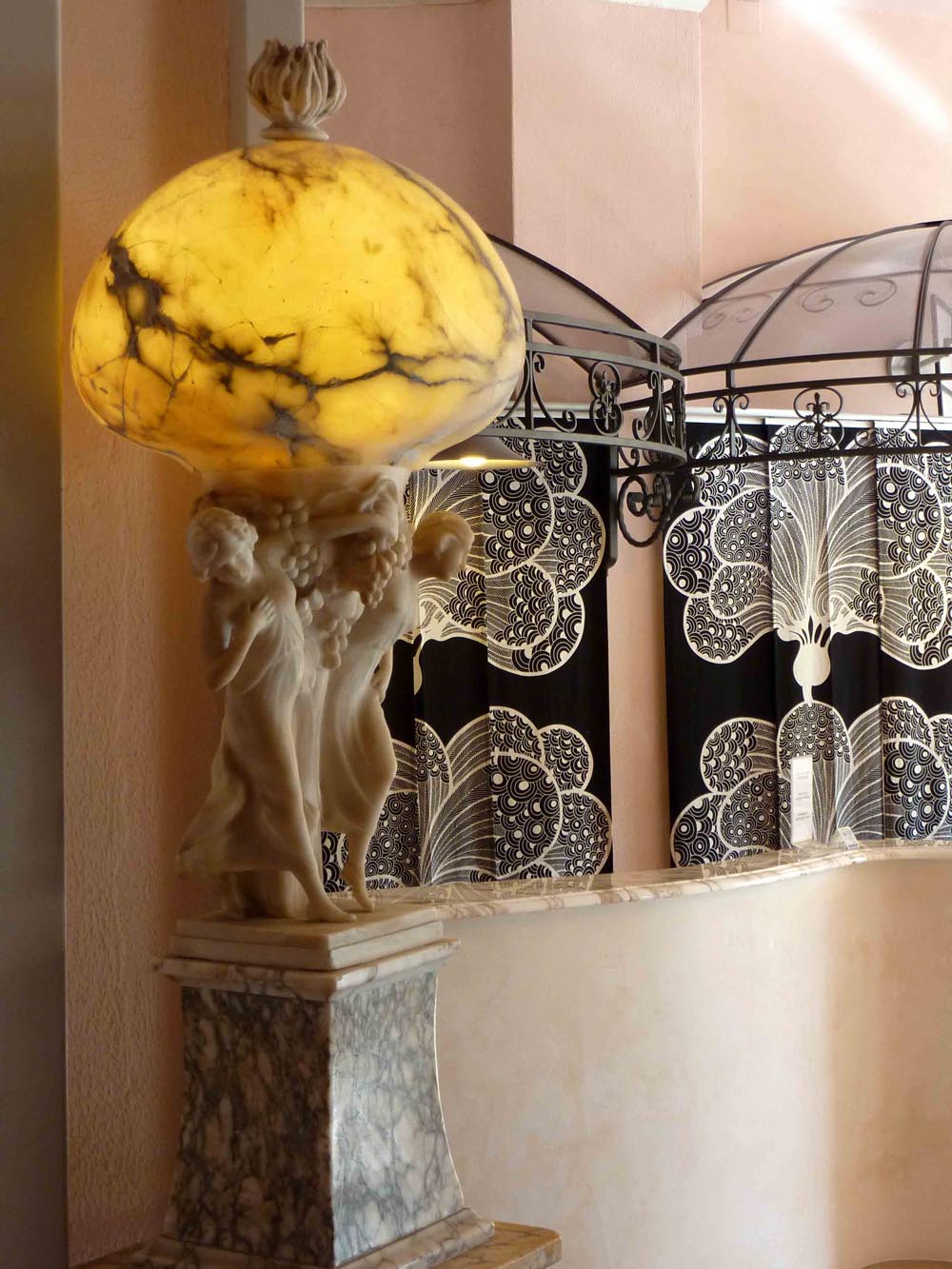 art noveau lamp at the hotel