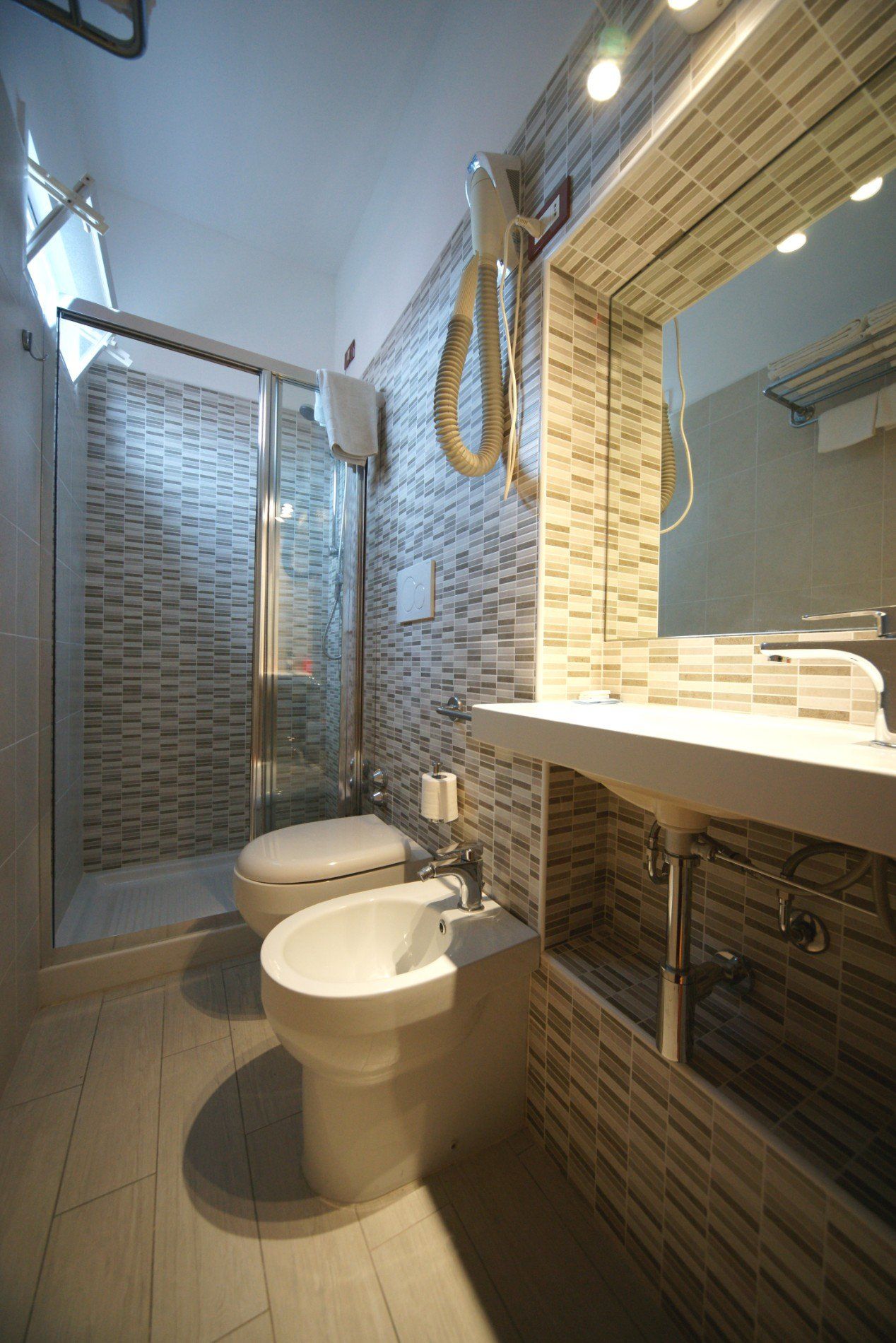 comfortable bethroom at hotel with sea view