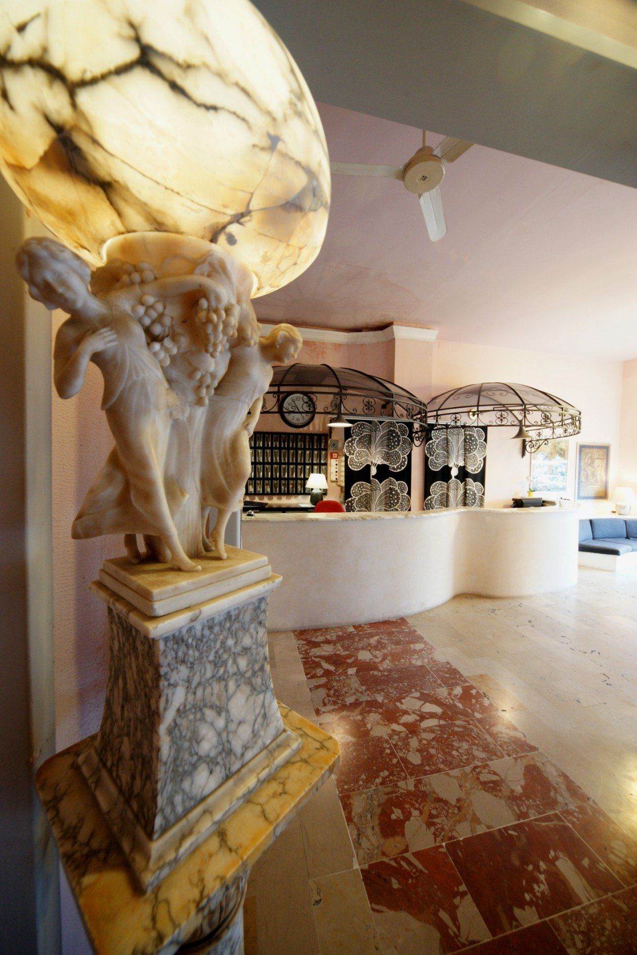 art noveau hotel counter