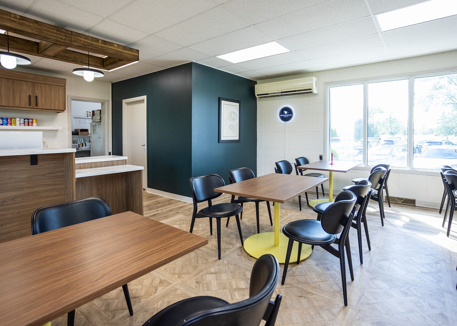 Curated furniture and displays in the Pro Shop, designed for functionality and a cohesive guest experience.