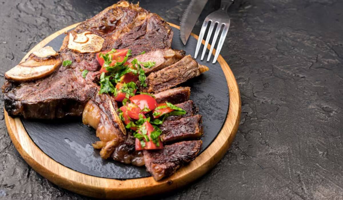 Beef brisket sliced and served
