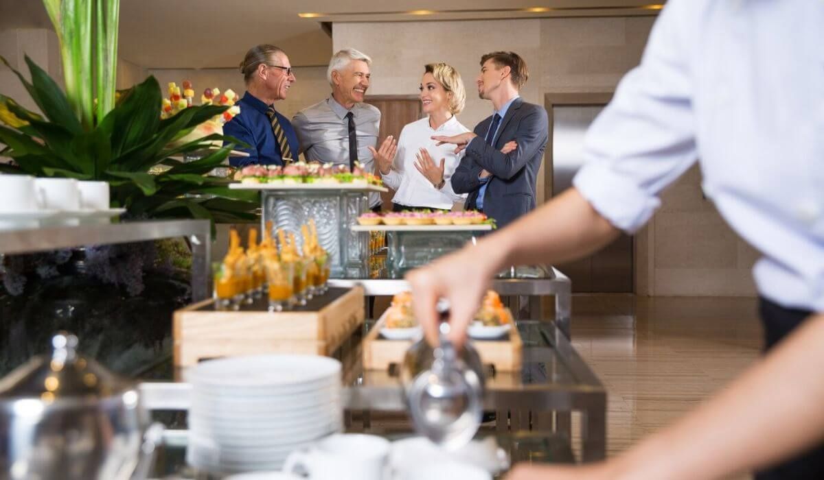 Buffet-style Catering Setup with Assorted Dishes