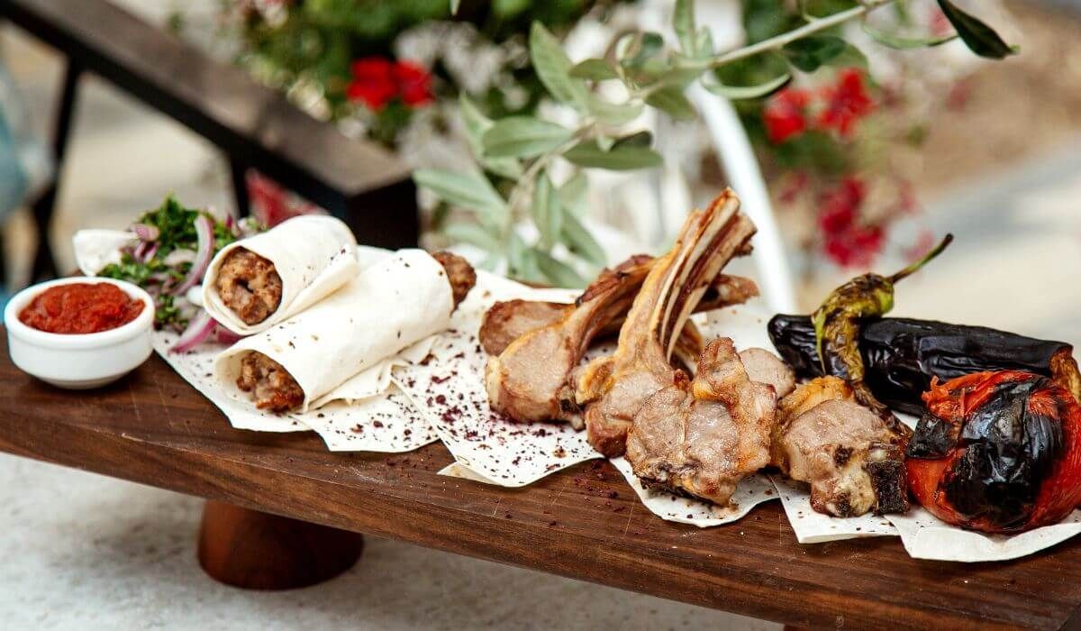 Mediterranean grilled meat wedding catering