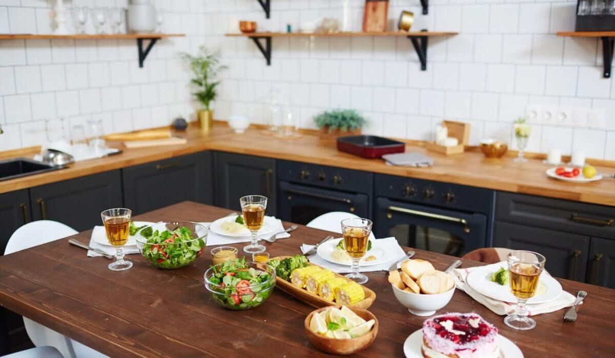 Professional caterers preparing dishes