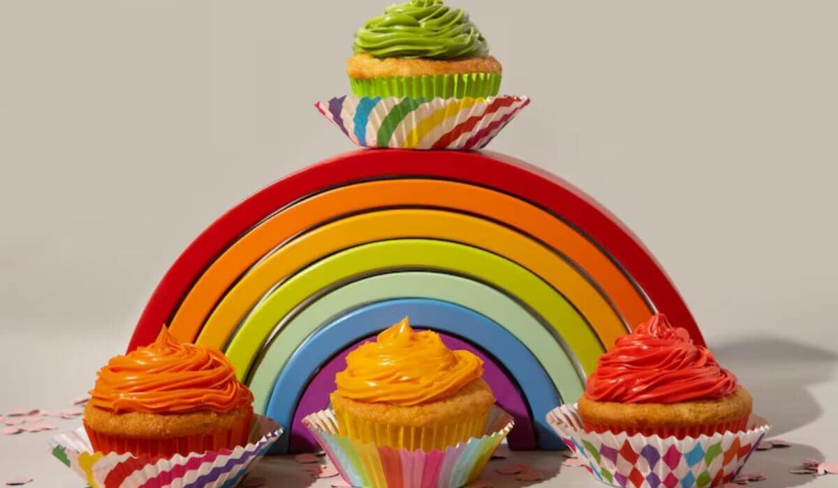 Rainbow sprinkle cupcakes for kids