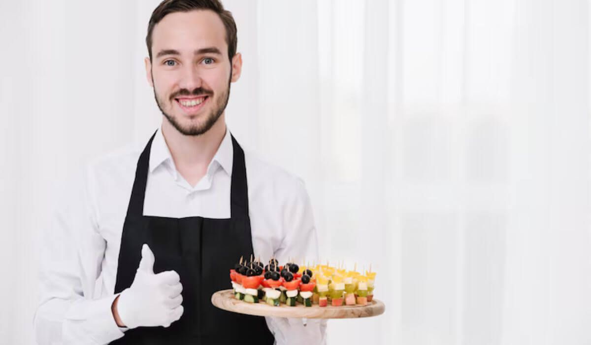 Waitstaff serving canapés