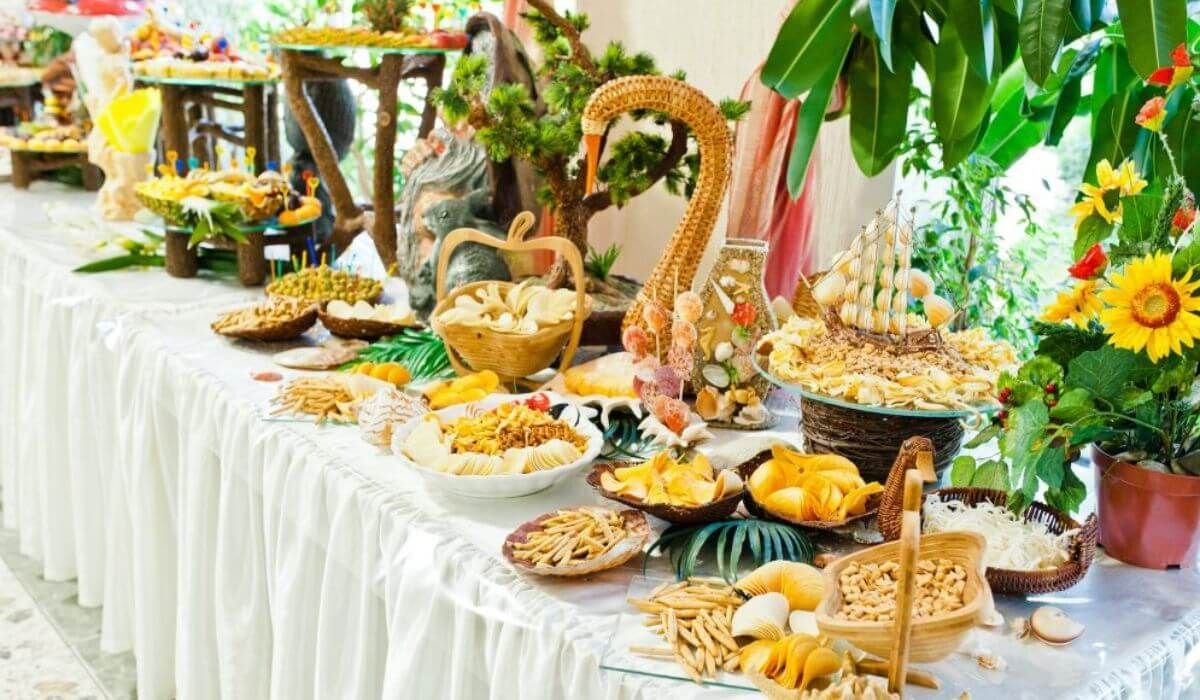 birthday catering food table
