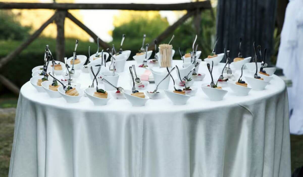 catering setup driveway backyard