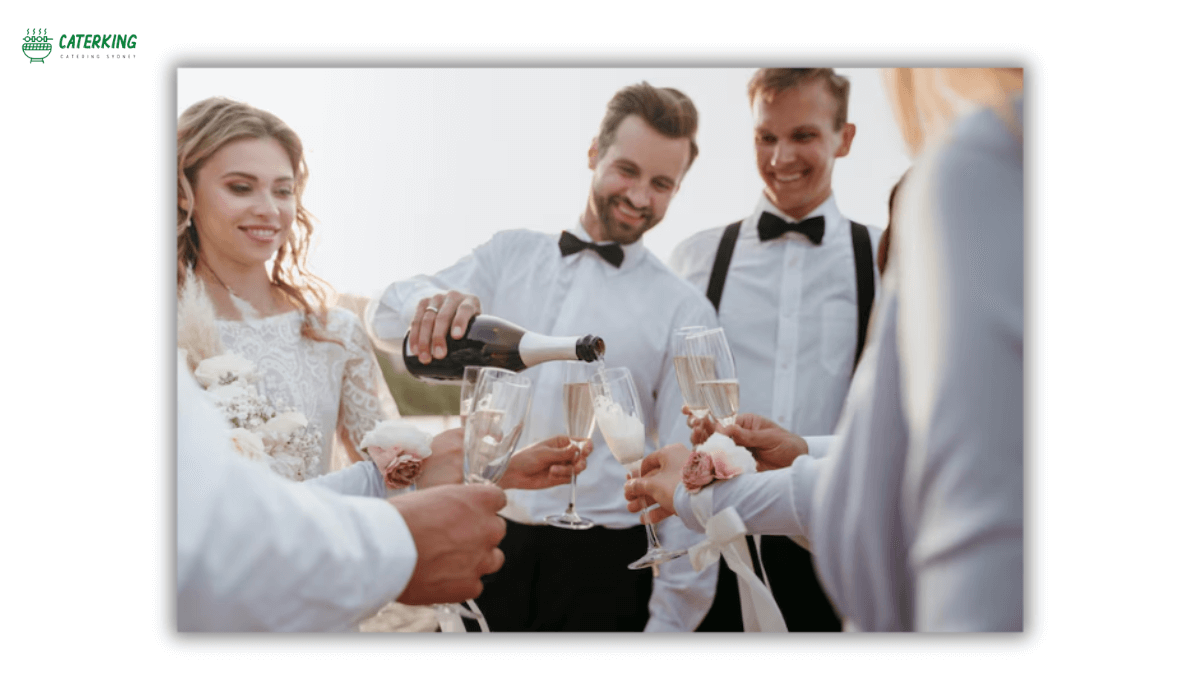 champagne toast wedding guests
