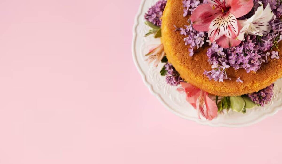 edible flowers cake
