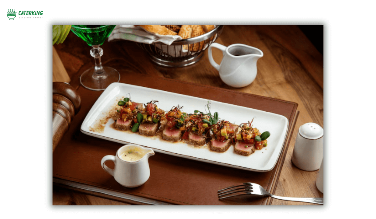 hot appetizers tasting setup