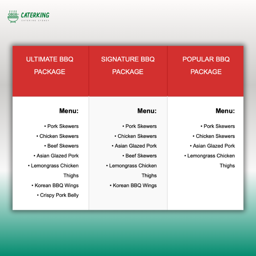 menu bbq package