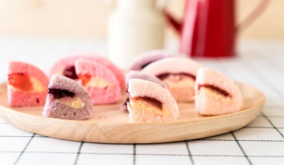 mochi cupcake on white plate