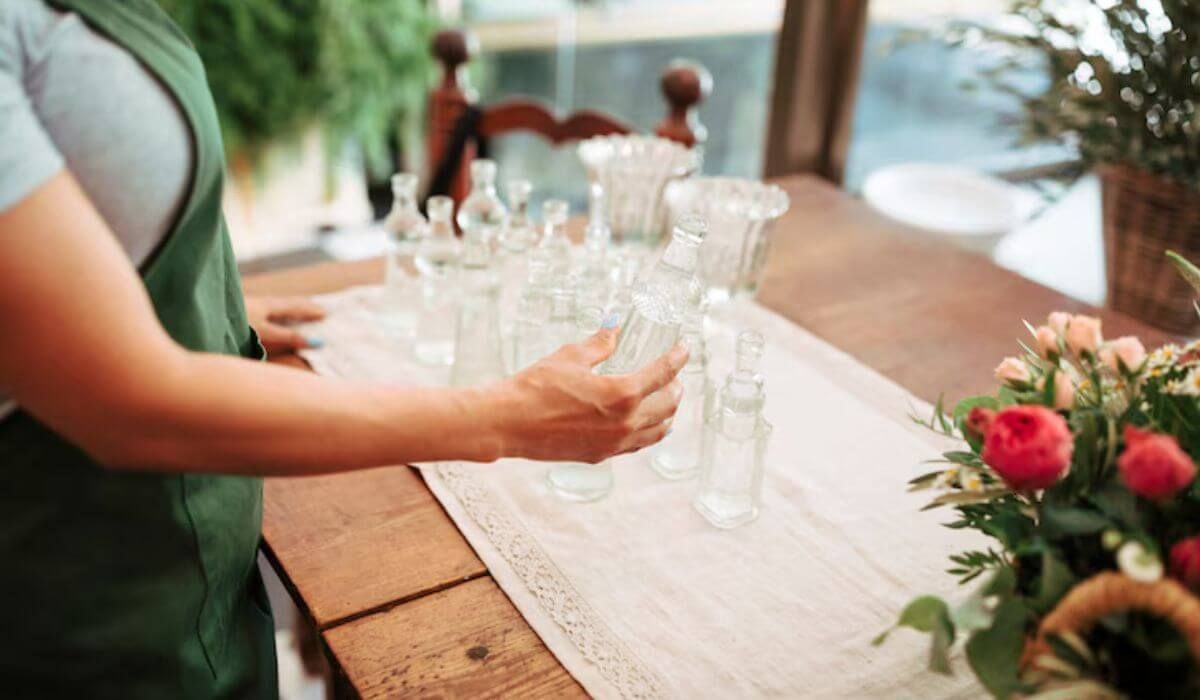reusable glass event drinks