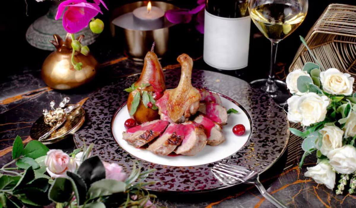 roasted meat wedding dish fine dining