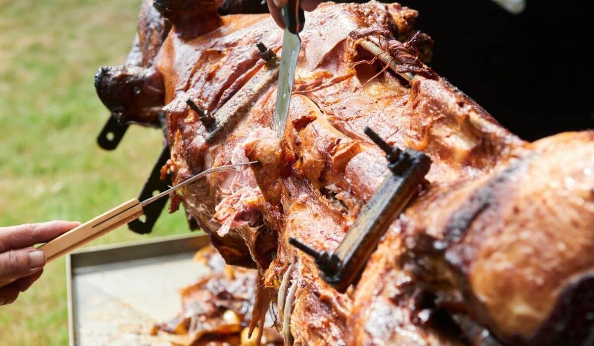 spit roast catering event
