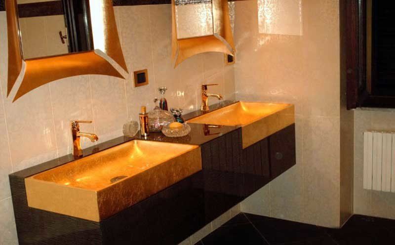 piano con doppio lavello