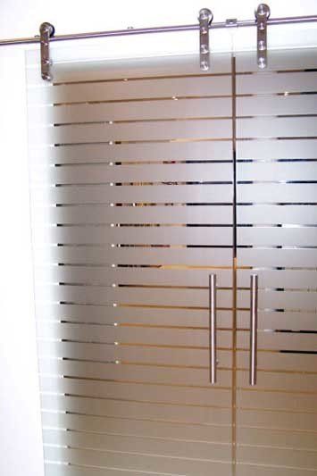 porta a scorrimento in vetro satinato