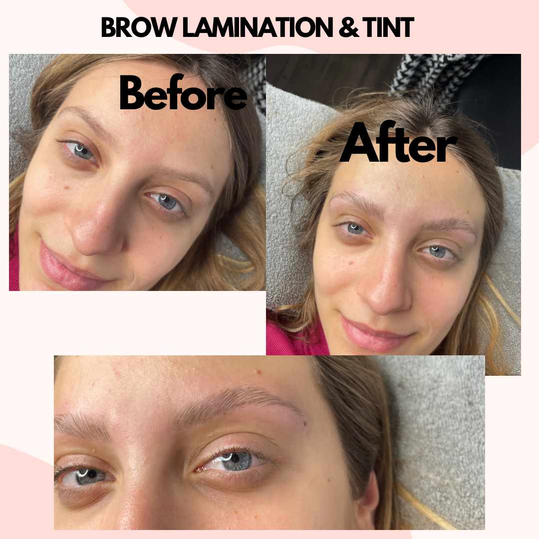 eyebrow lamination and tint