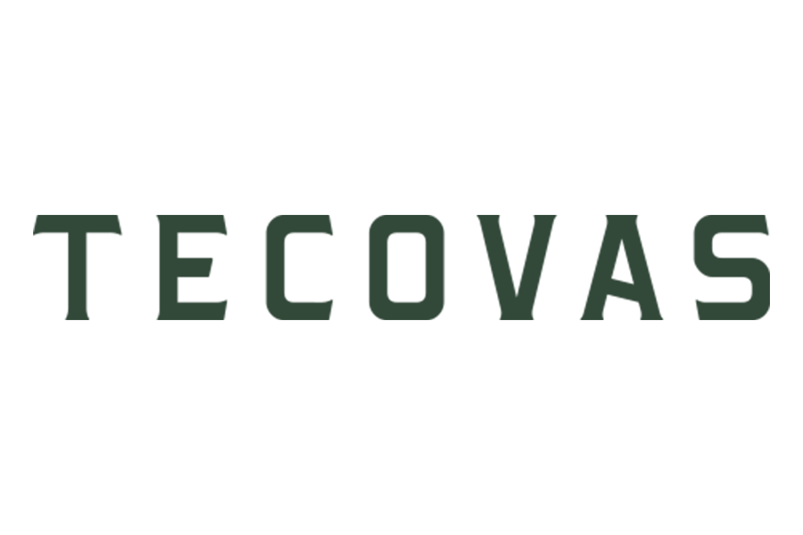 The logo for tecovas is green and white on a white background.