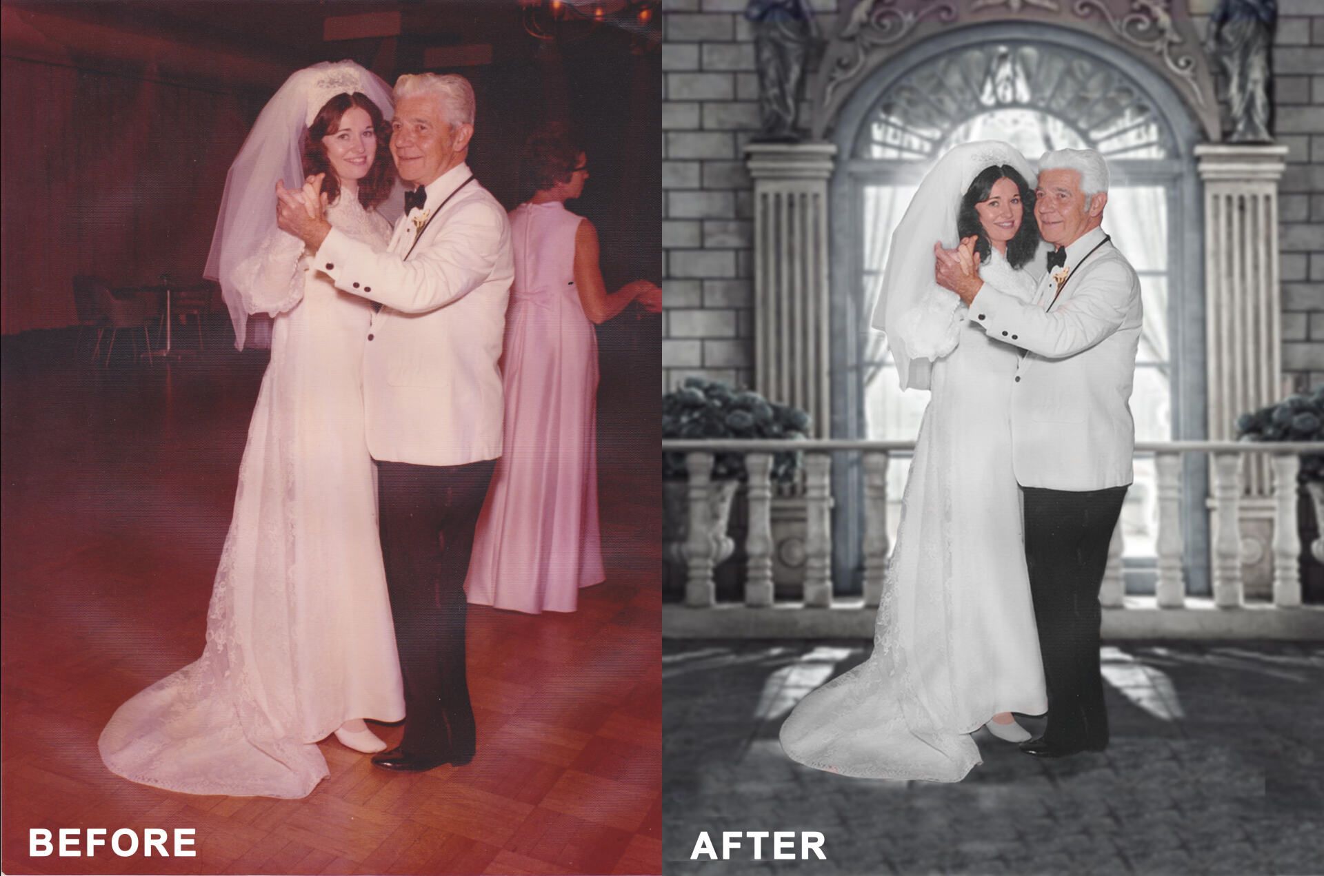 restoration of photo of wedding