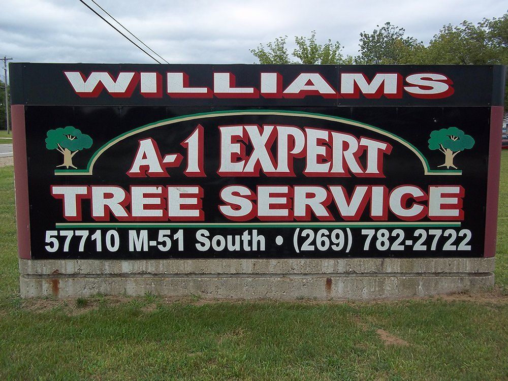 Signage on a wall — Dowagiac, MI — Williams A-1 Expert Tree Service