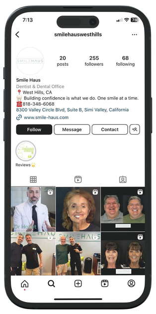 smile haus instagam on mobile