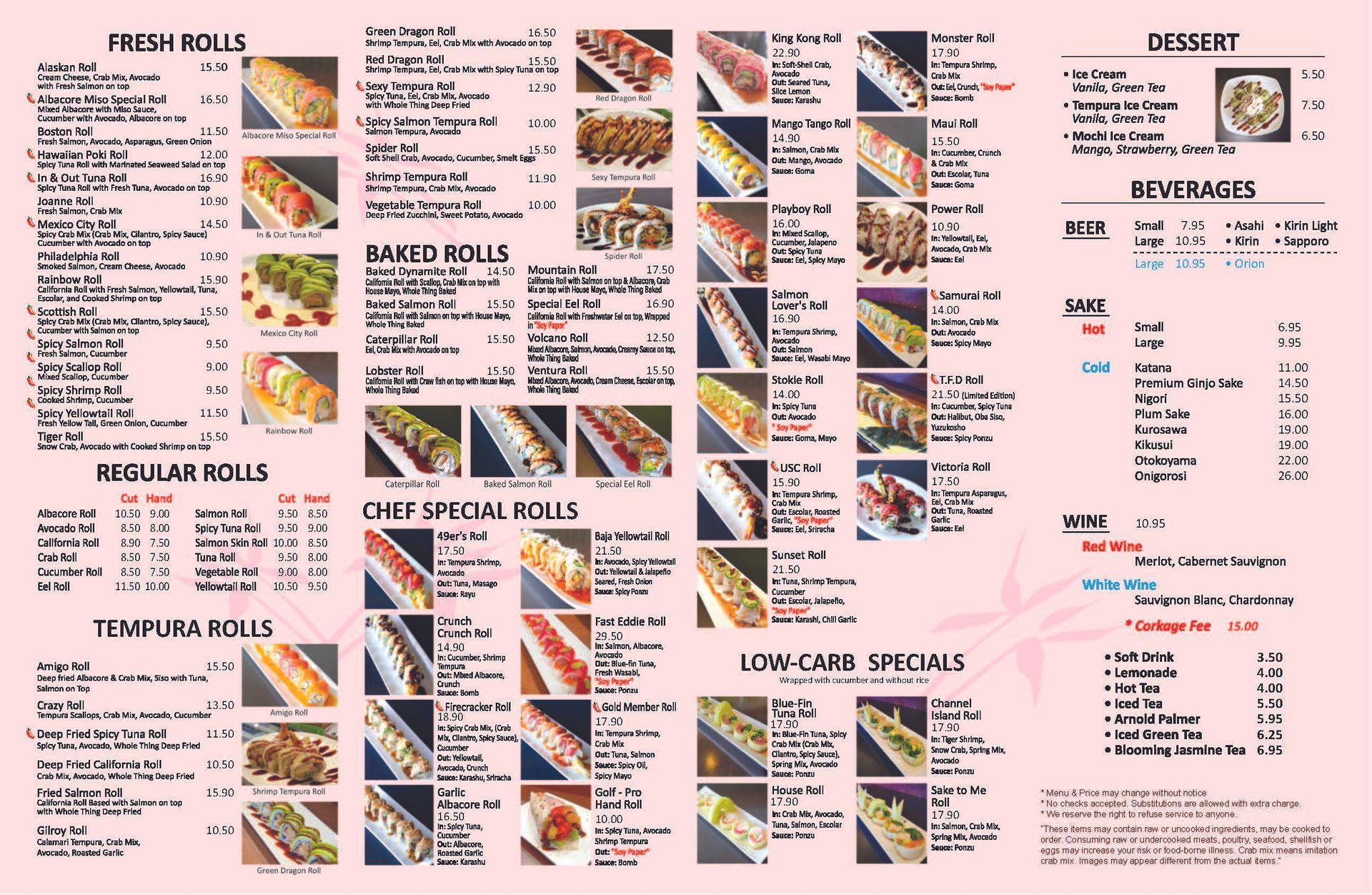 I Love Sushi Menu