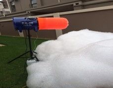 A microphone is sitting on top of a pile of foam.