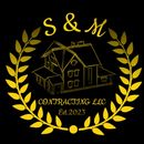 Logo: Gold laurel wreath around a house sketch and "S & M CONTRACTING LLC Est.2023" on black background.