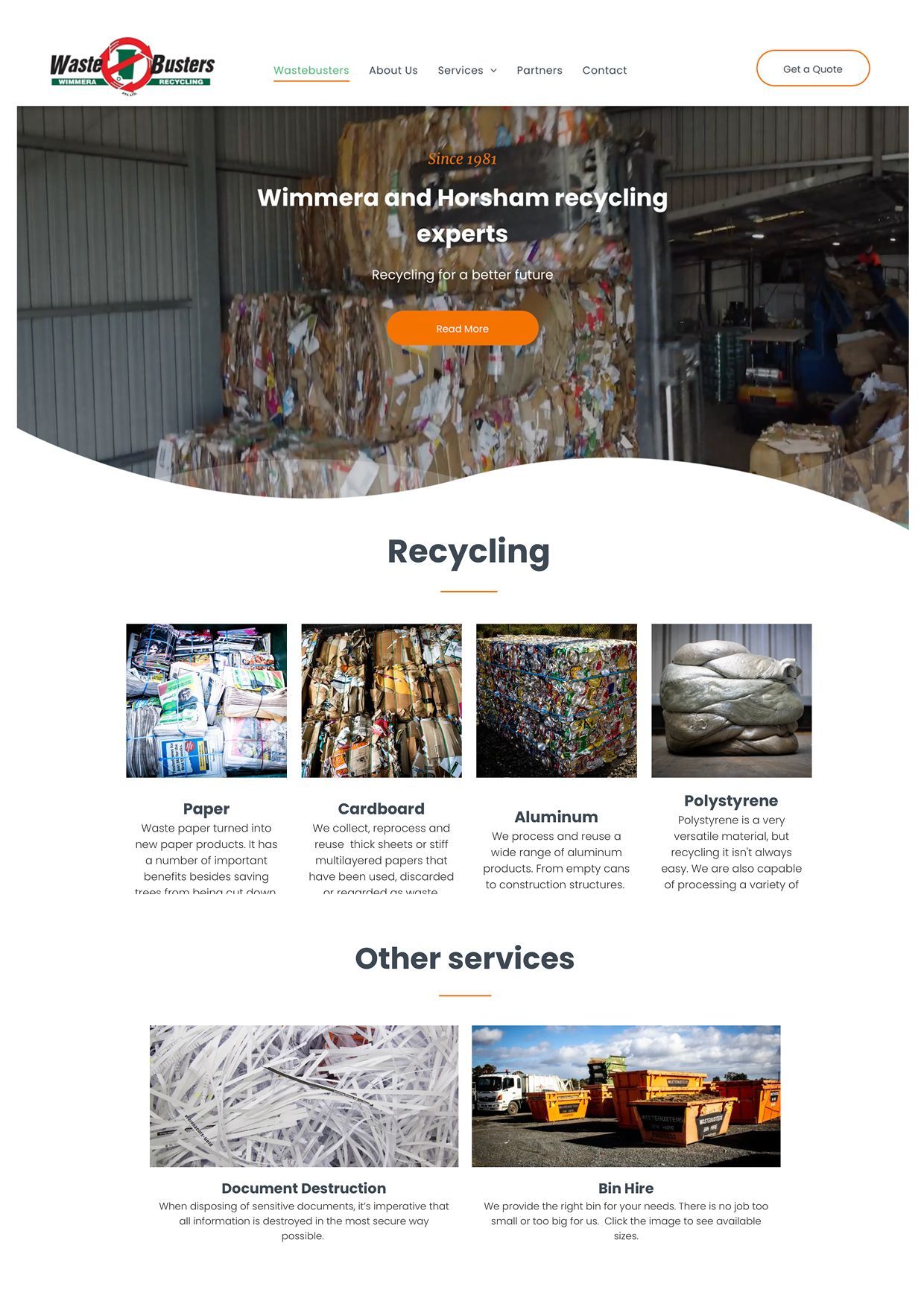 Waste Busters Website by Bueno Design