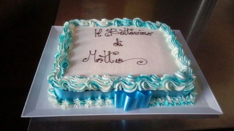 Torta di battesimo blu