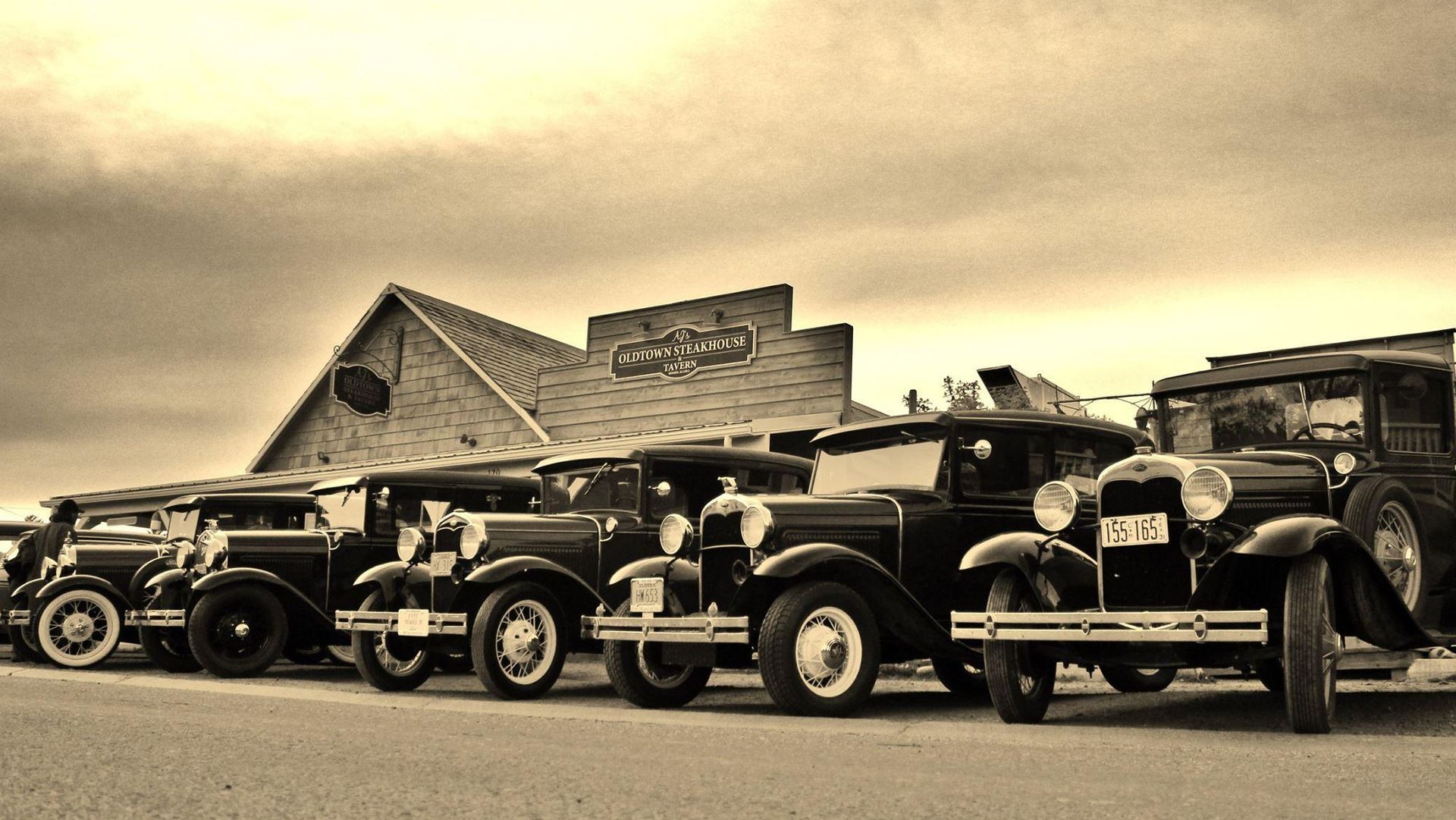vintage photograph of cars