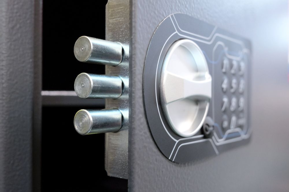 A close up of a safe with a digital keypad — Locksmith in Southport, QLD