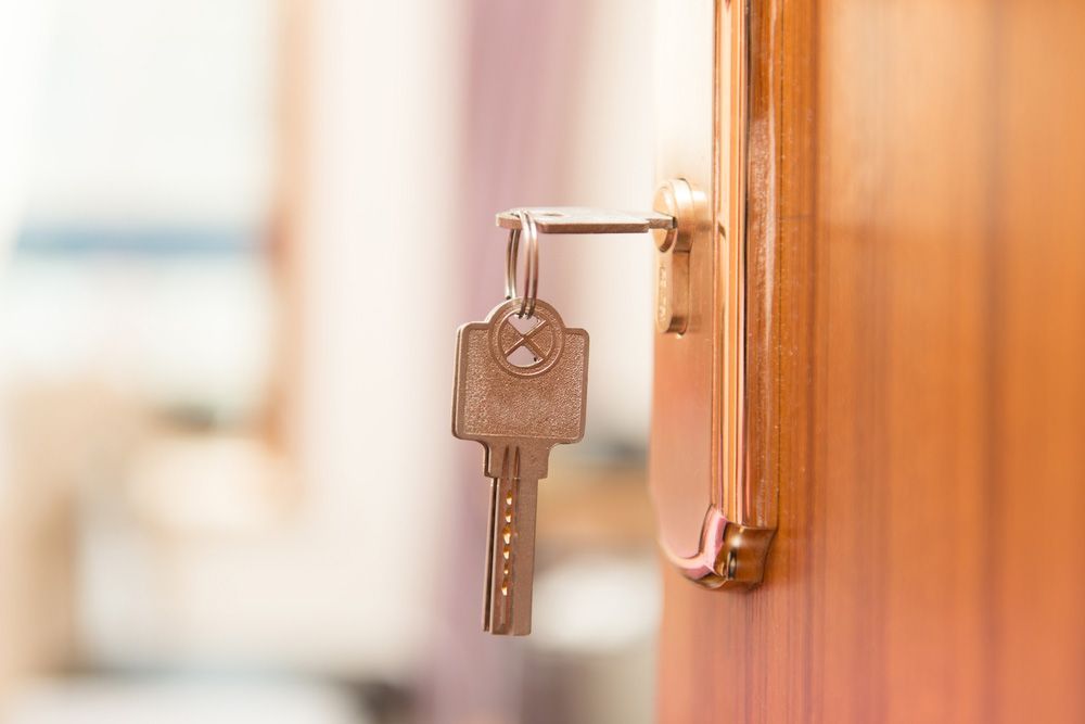 A close-up of a key in a door lock — Locksmith in Surfers Paradise, QLD